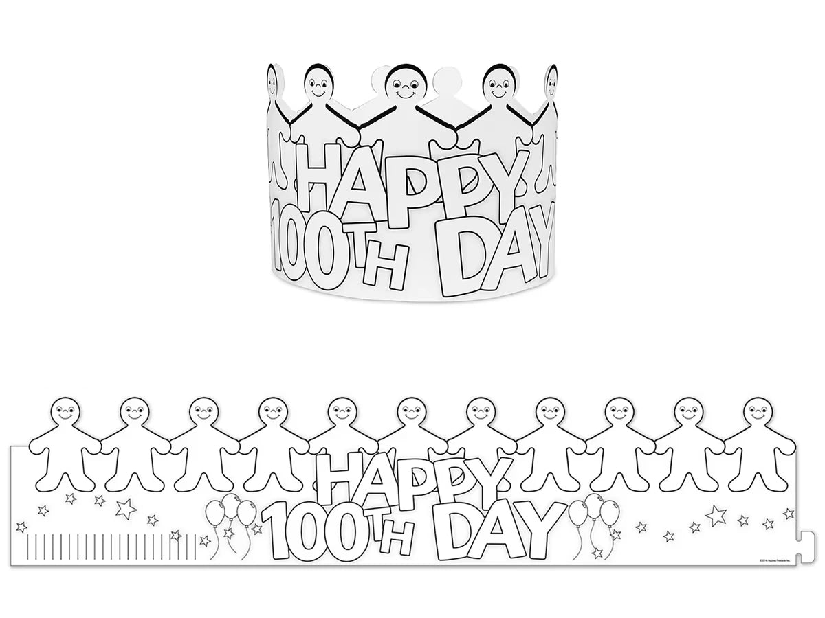 Design-Your-Own Happy 100th Day Crowns - US 9402