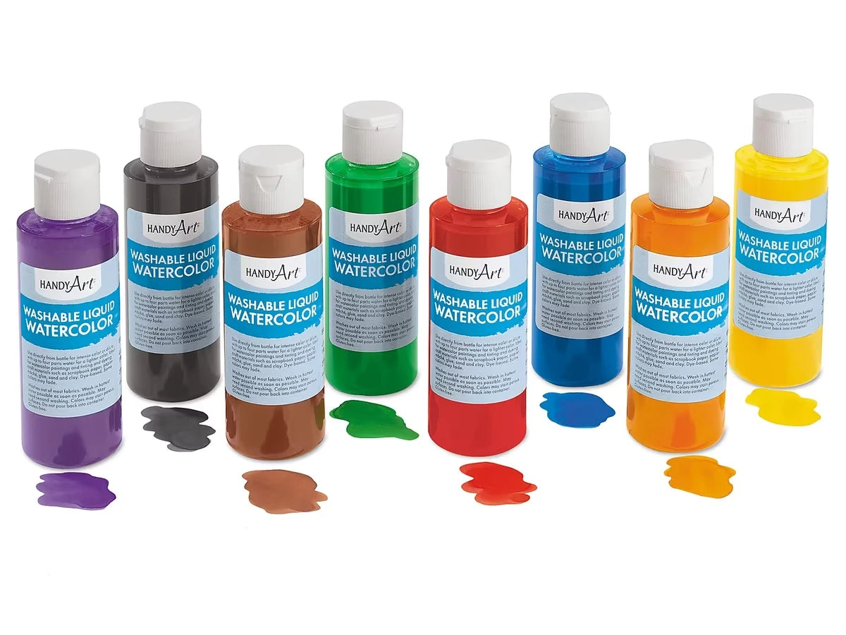 Washable Liquid Watercolors - Set of 8 - US 3394