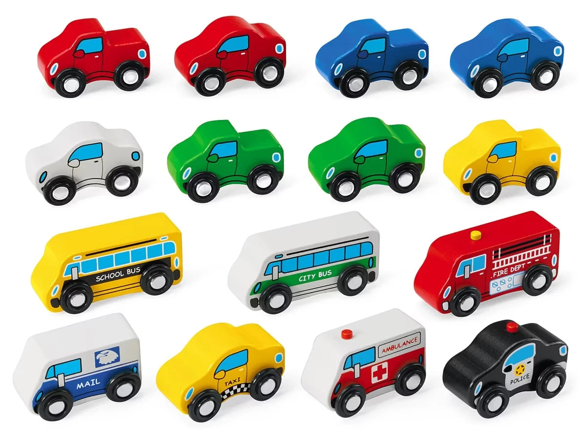 Mini Hardwood Vehicles - Set of 15 - US 1688