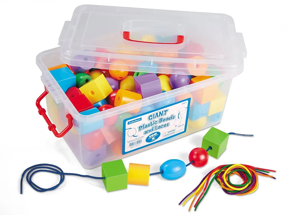 Giant Plastic Beads and Laces - US 2430