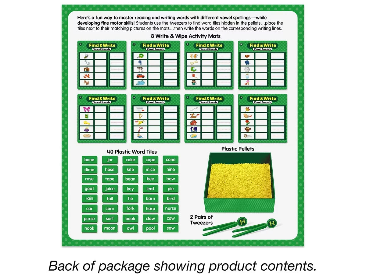 Find & Write Vowel Sounds Activity Center - US 3184
