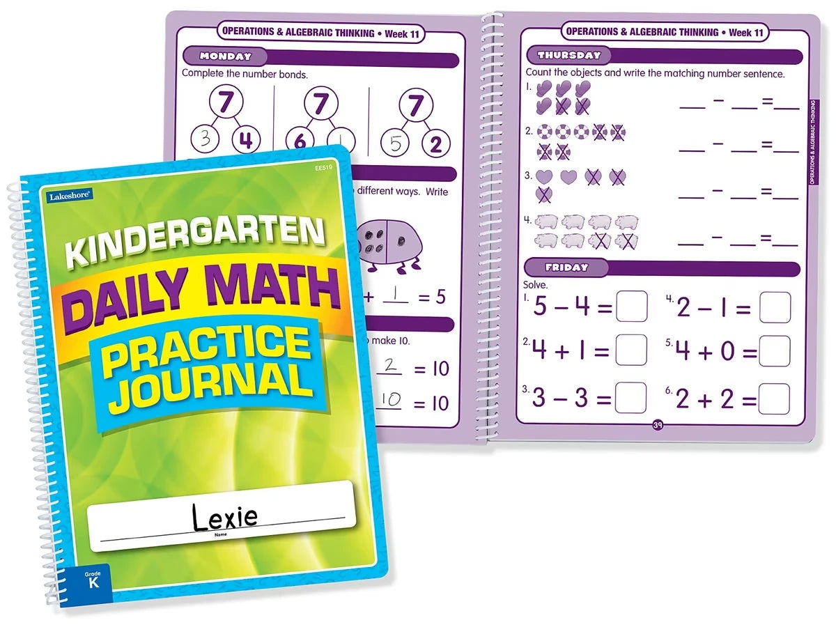 Daily Math Practice Journal – Kindergarten - US 6725