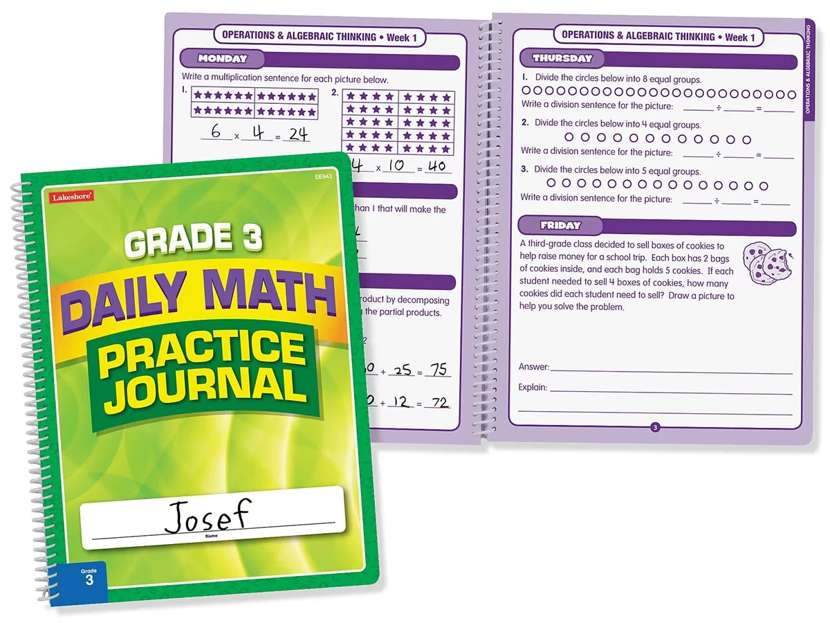 Daily Math Practice Journal - Gr. 3 - US 1233