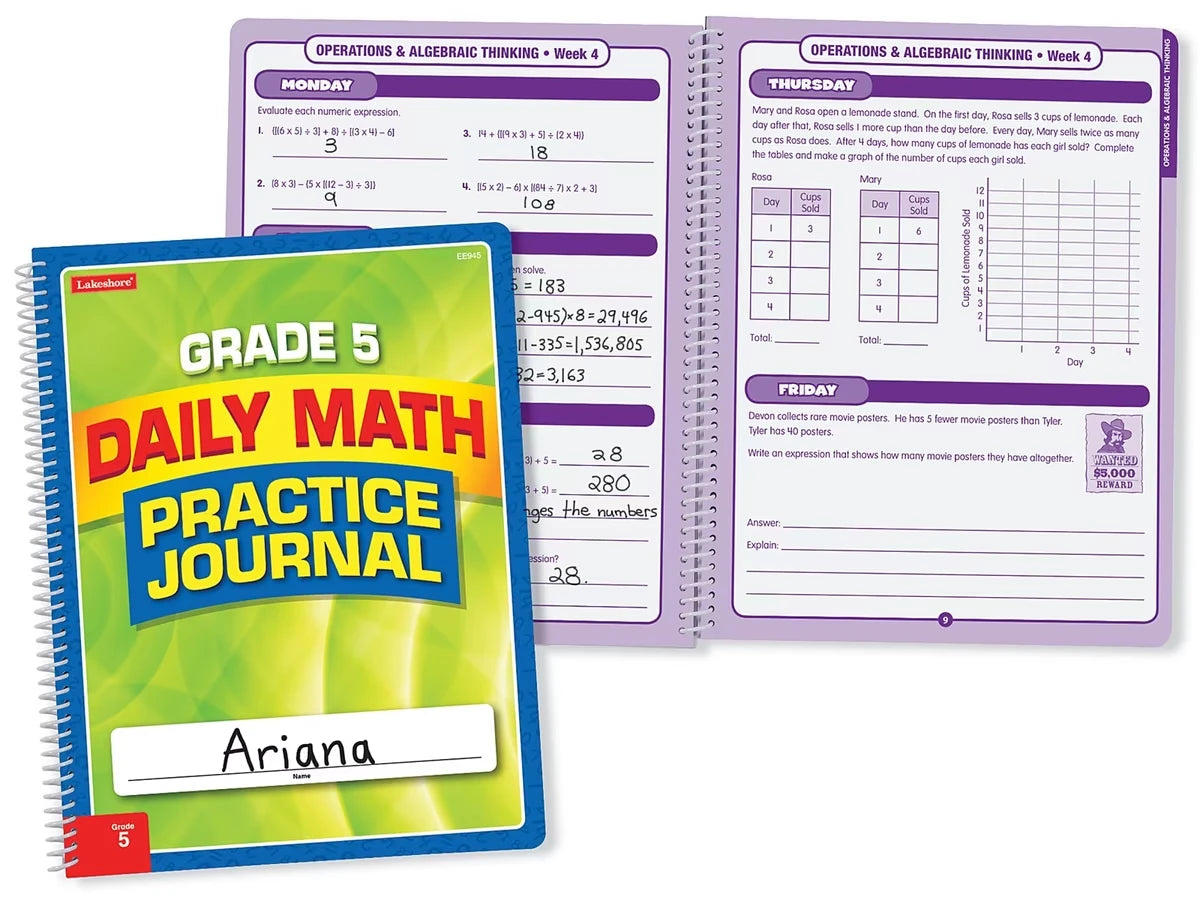Daily Math Practice Journal - Gr. 5 - US 4852