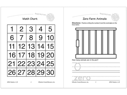 Numbers 1-30 Workbook - US 3012