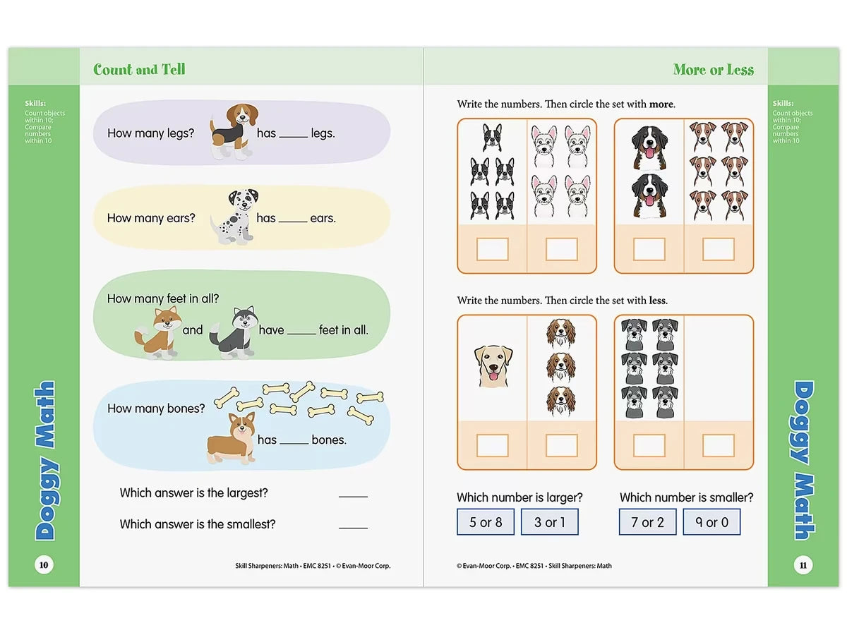 Math Skill Sharpeners Workbook - Kindergarten - US 6393