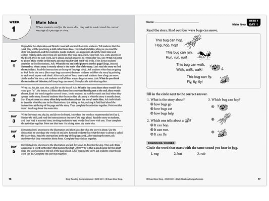 Daily Reading Comprehension Activities Workbook - Gr. 1 - US 2061