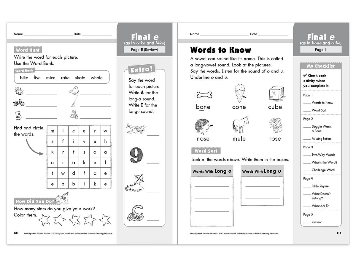 Phonics Week-By-Week Packets Workbook - US 4206