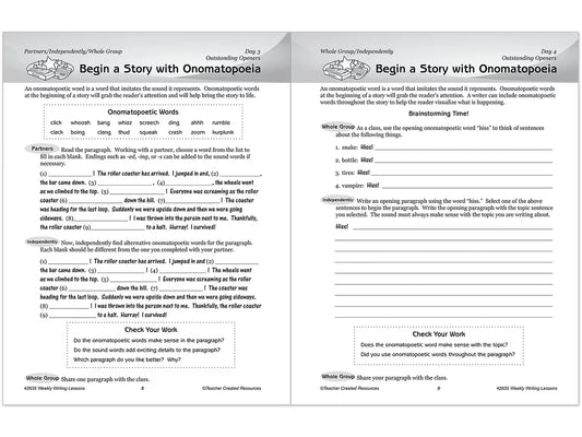 Weekly Writing Lessons Workbook - Gr. 5-6 - US 4695