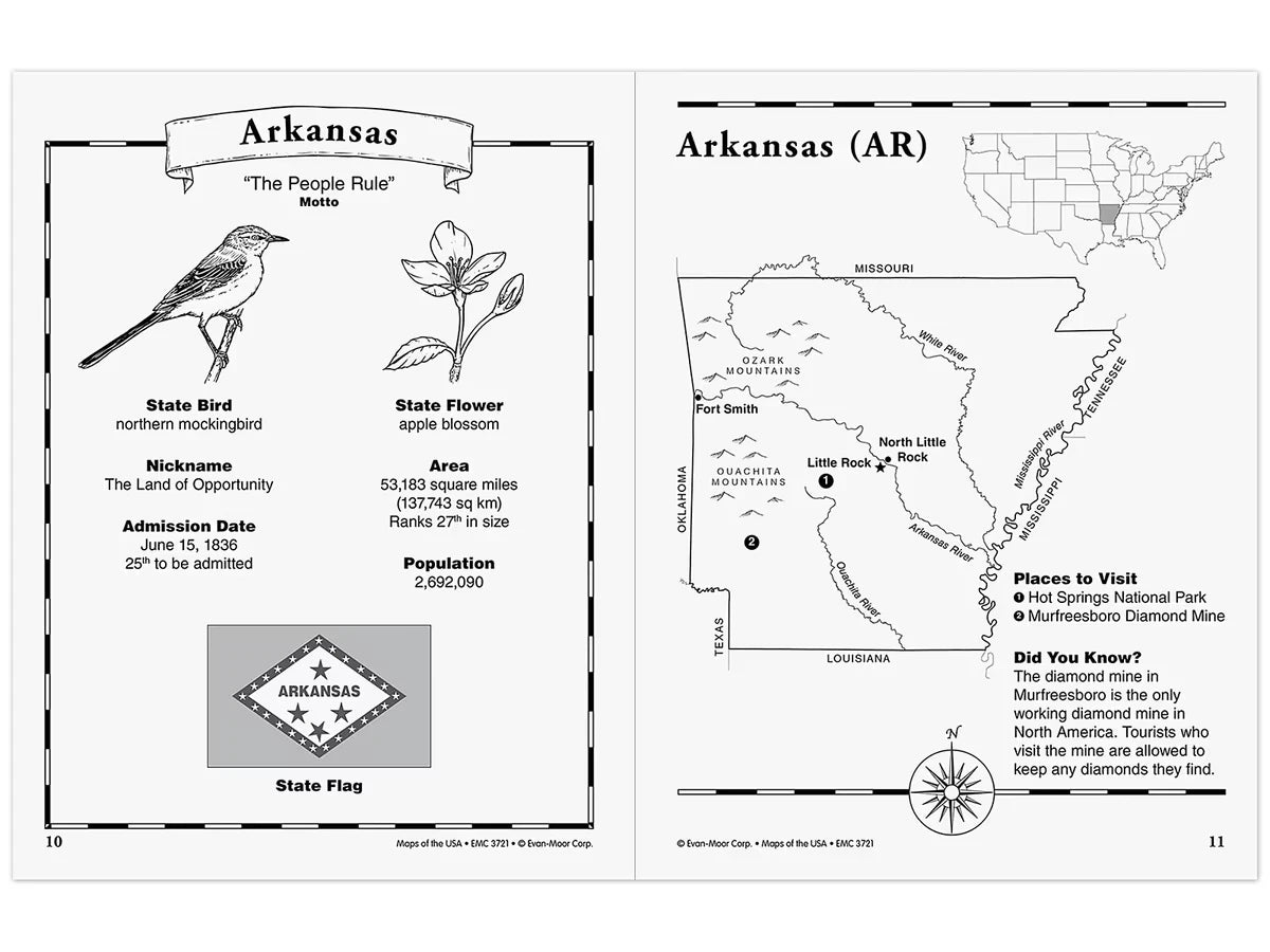 Maps of the USA Workbook - US 4433