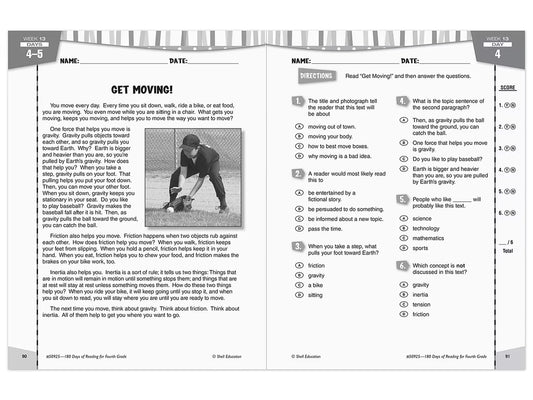 180 Days of Reading Workbook - Gr. 4 - US 8641