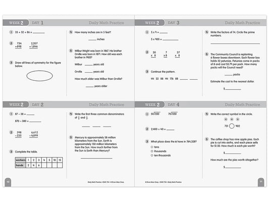 Daily Math Practice Workbook - Gr. 5 - US 1999