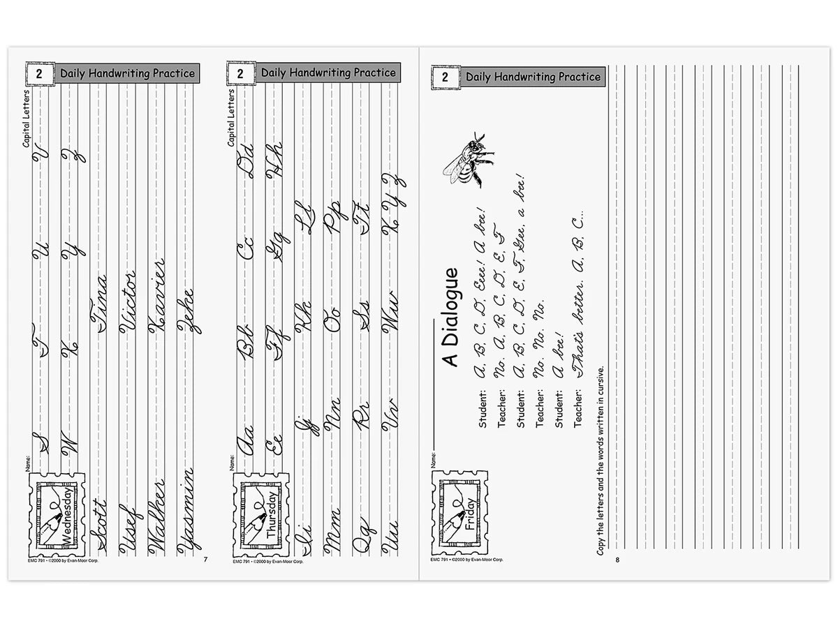 Traditional Cursive Daily Handwriting Practice Workbook - US 9050