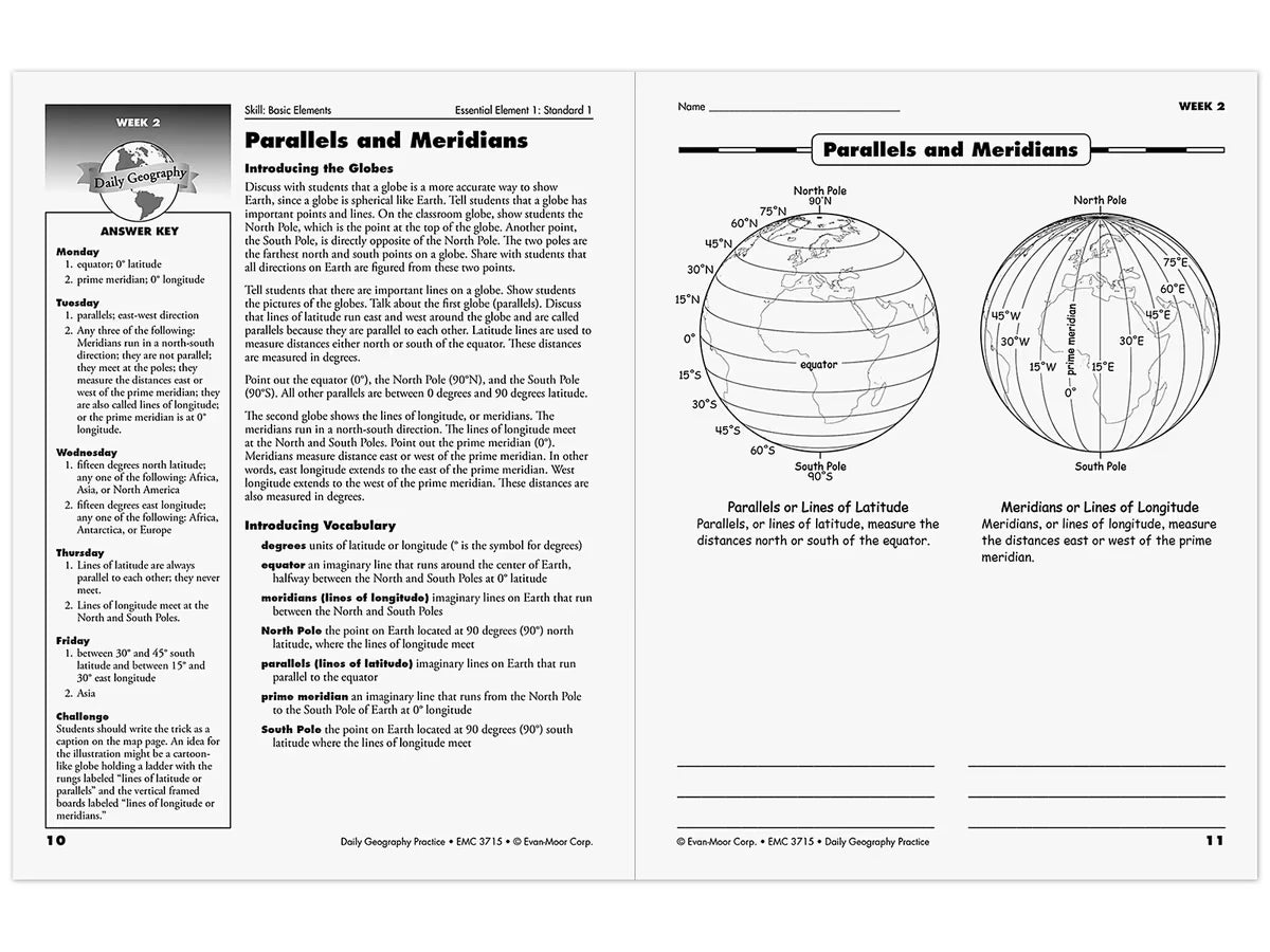Daily Geography Practice Workbook - Gr. 6 - US 3844