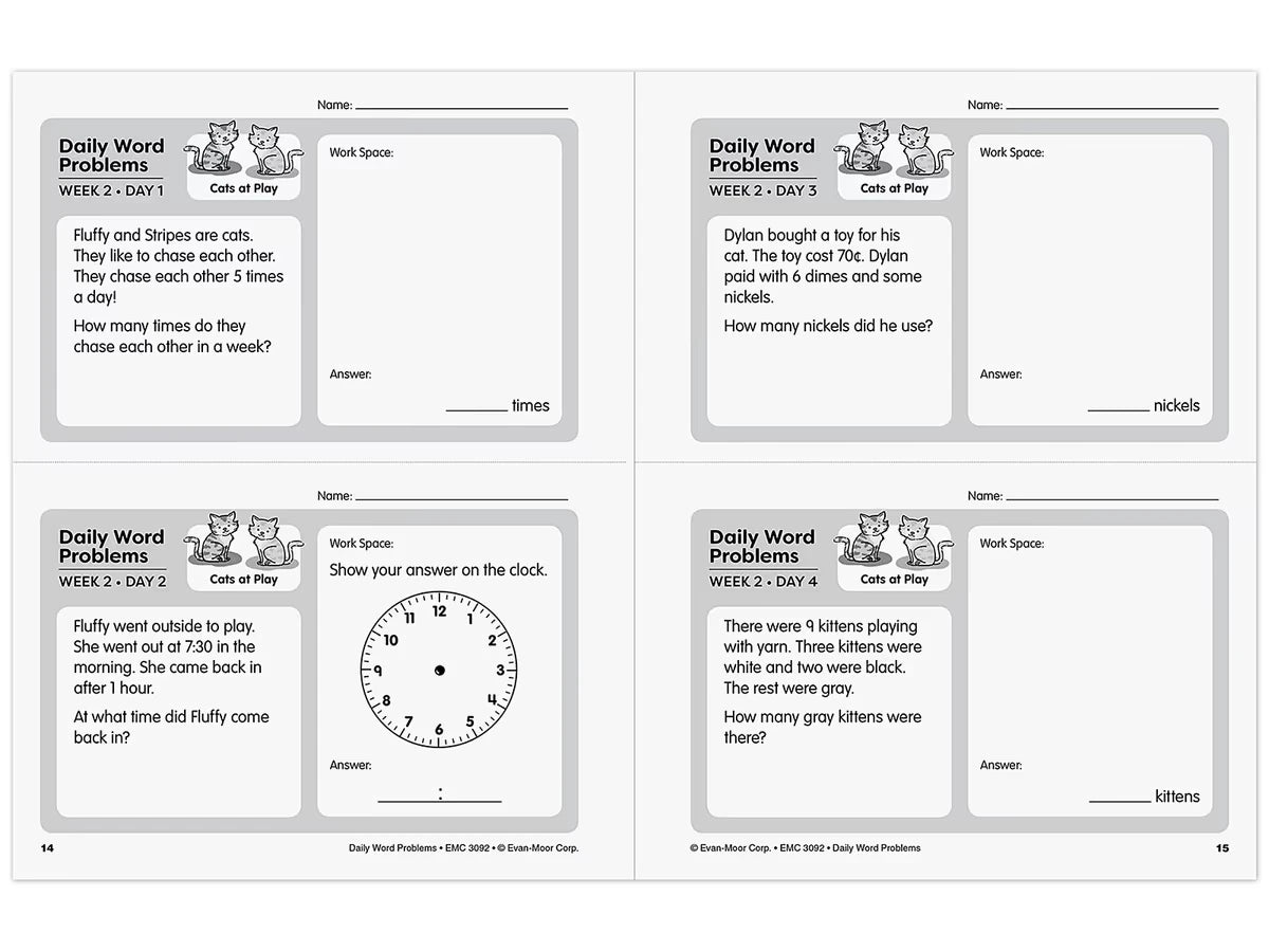 Daily Word Problems Workbook - Gr. 2 - US 8708