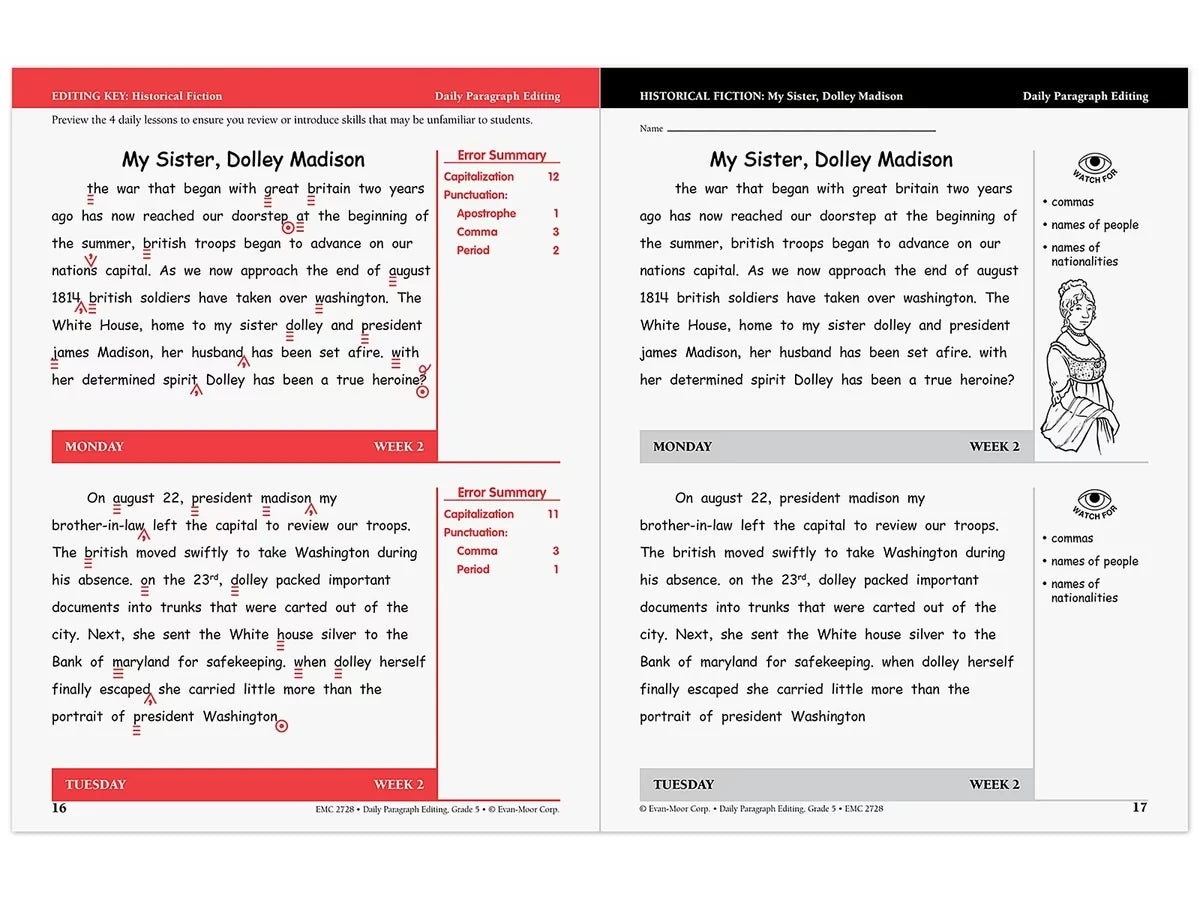 Daily Paragraph Editing Workbook - Gr. 5 - US 5893