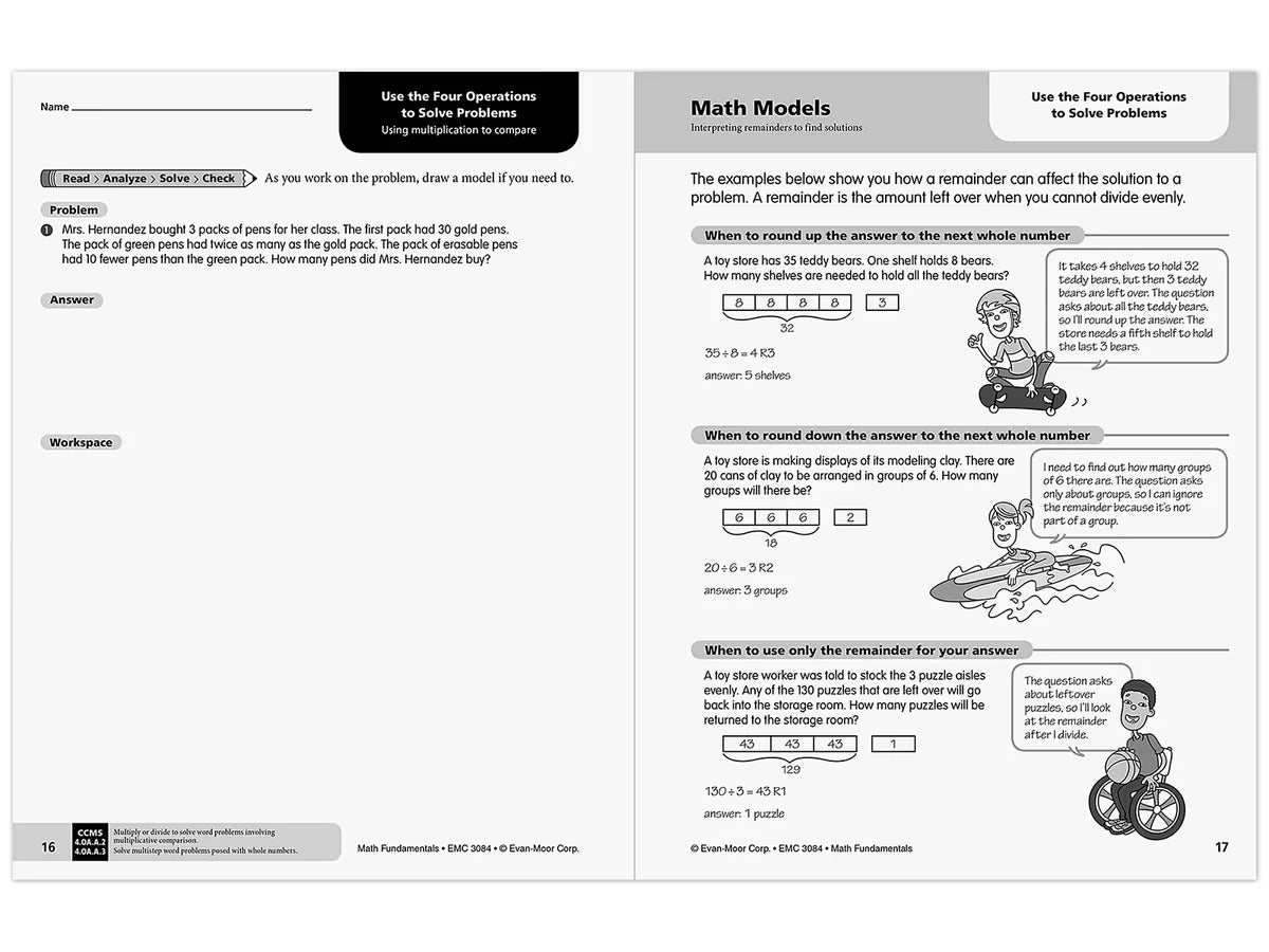 Math Fundamentals Workbook - Gr. 4 - US 8289