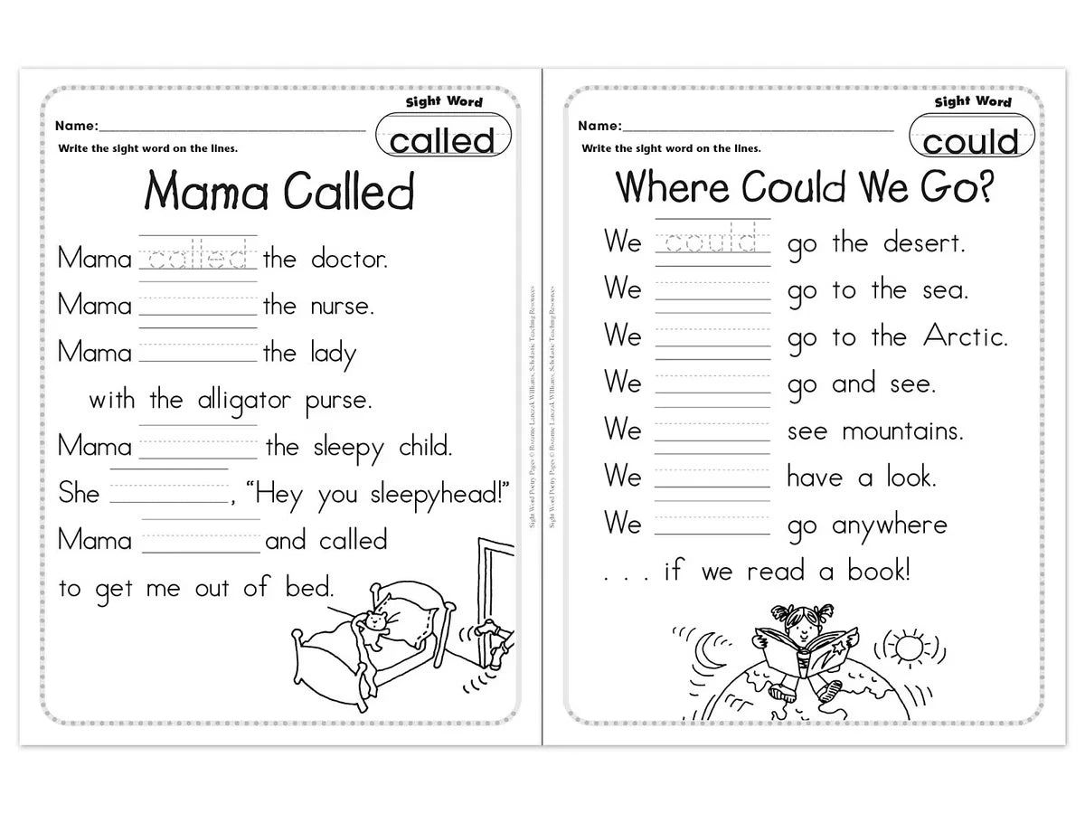 Sight-Word Poetry Workbook - US 3802
