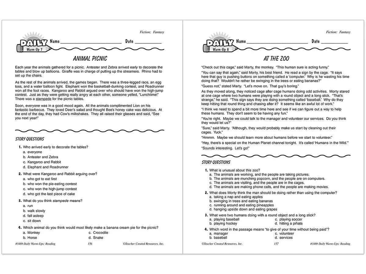 Reading Daily Warm-Ups Workbook - Gr. 3 - US 3064