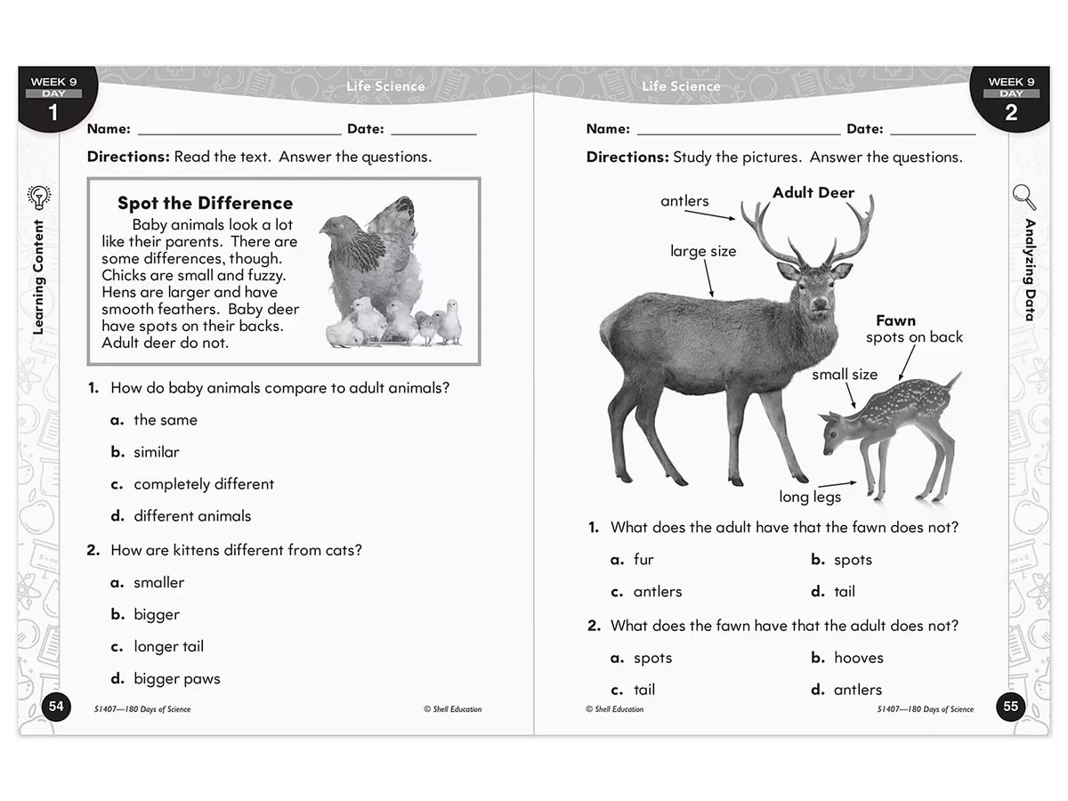 180 Days of Science Workbook - Gr. 1 - US 3949