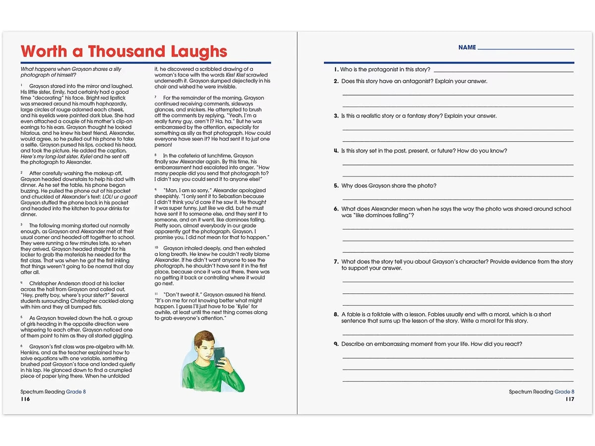 Spectrum® Reading Workbook - Gr. 8 - US 4637
