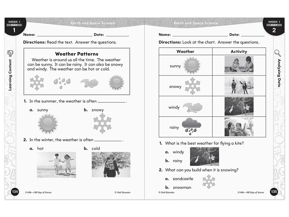 180 Days of Science Workbook - Kindergarten - US 8458