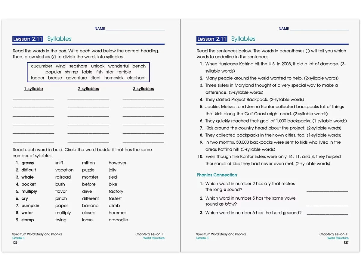 Spectrum® Phonics Workbook - Gr. 3 - US 3635
