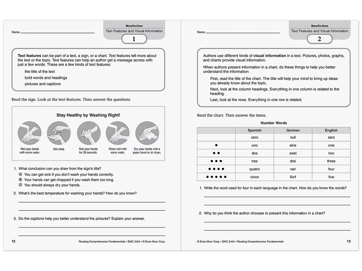 Reading Comprehension Fundamentals Workbook - Gr. 4 - US 8683