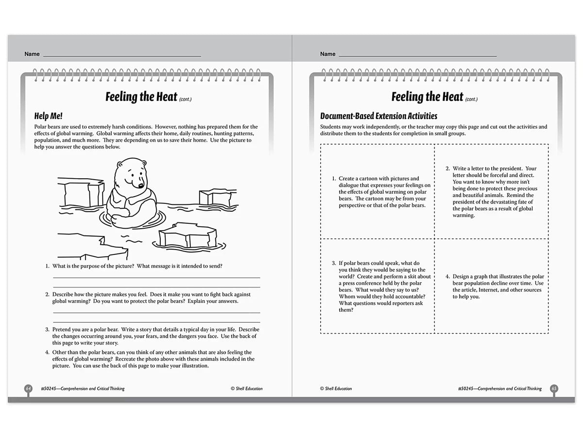 Comprehension and Critical Thinking Workbook - Gr. 5 - US 5622