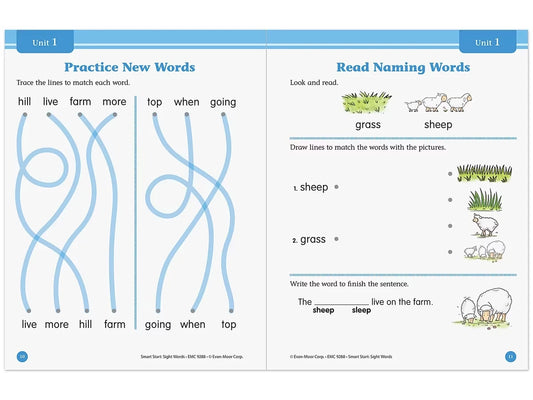 Sight-Words Smart Start Workbook - Kindergarten - US 3401