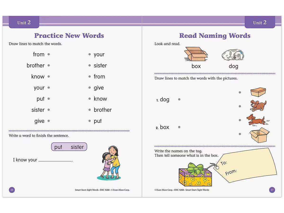 Sight-Words Smart Start Workbook - Kindergarten - US 3401