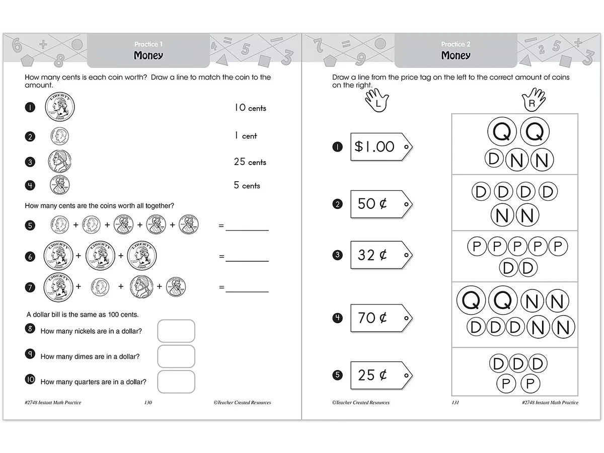 Instant Math Practice Workbook - Gr. 1 - US 6555