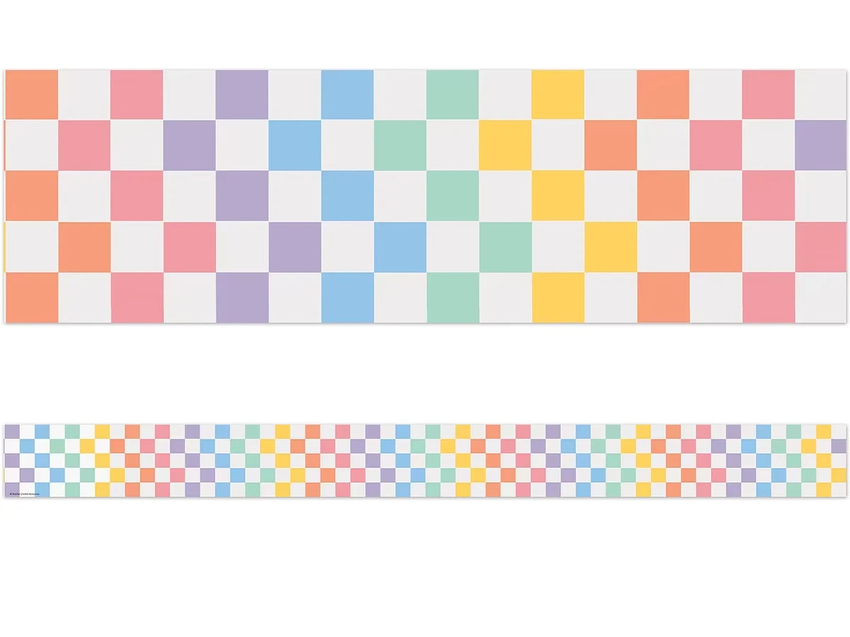 Cool for School Rainbow Checkered Border - US 4831