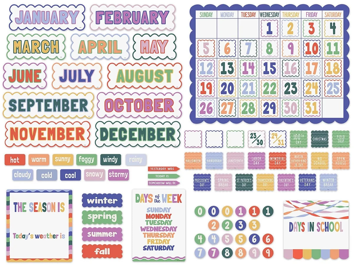 Color Crush Calendar Bulletin Board Set - US 5538