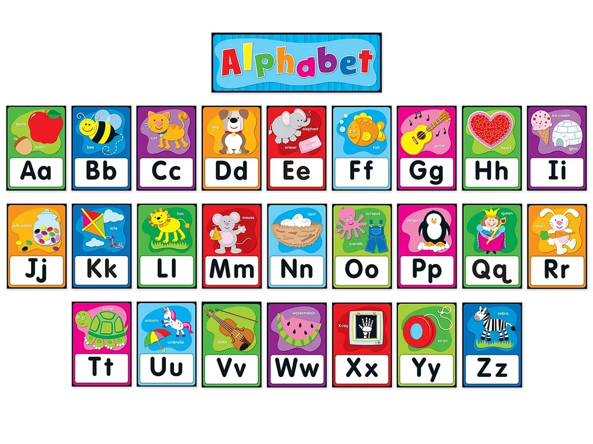 Alphabet Card Self-Adhesive Bulletin Board Set - US 1588