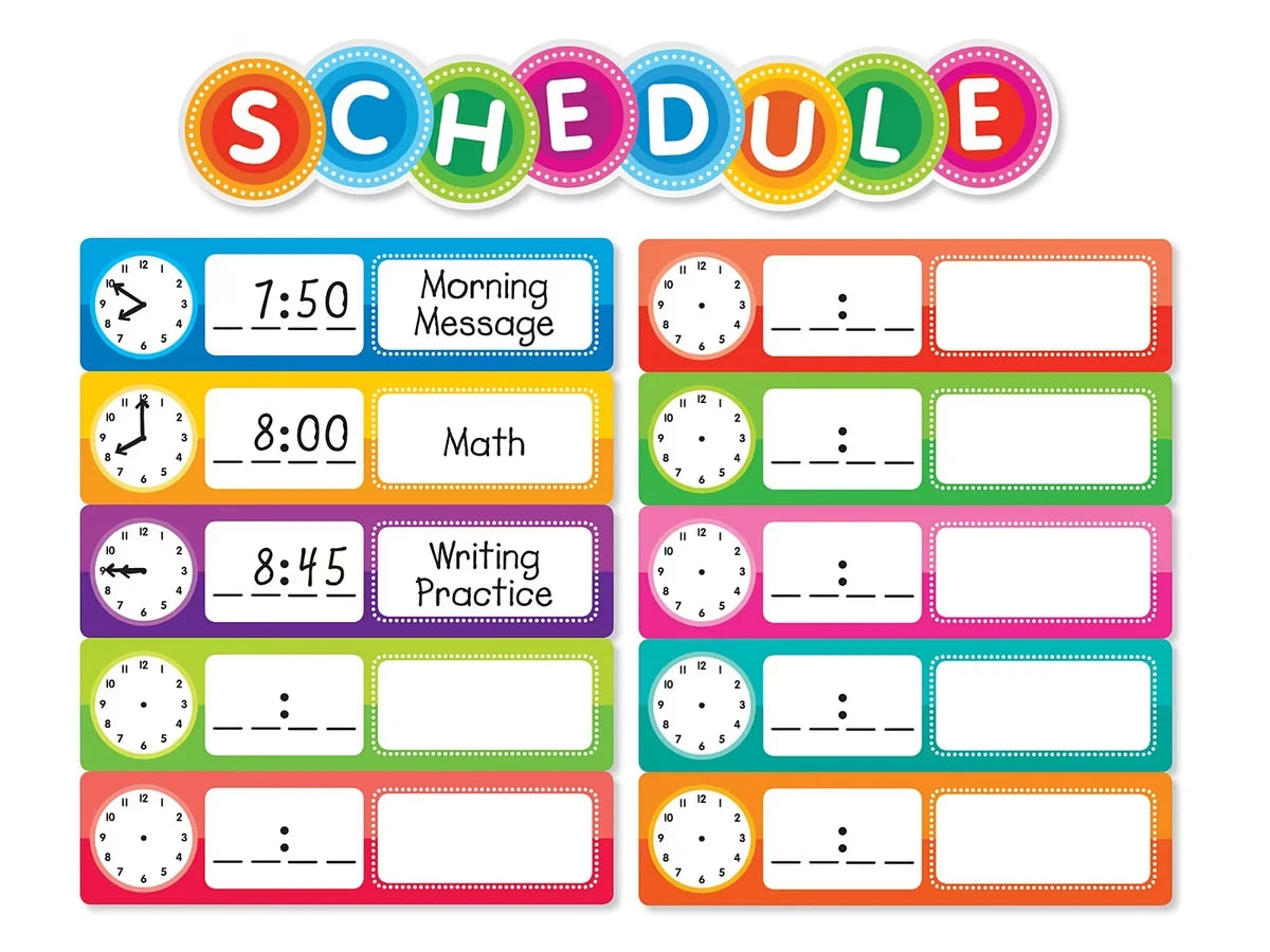 Color Your Classroom Class Schedule Bulletin Board Set - US 1914