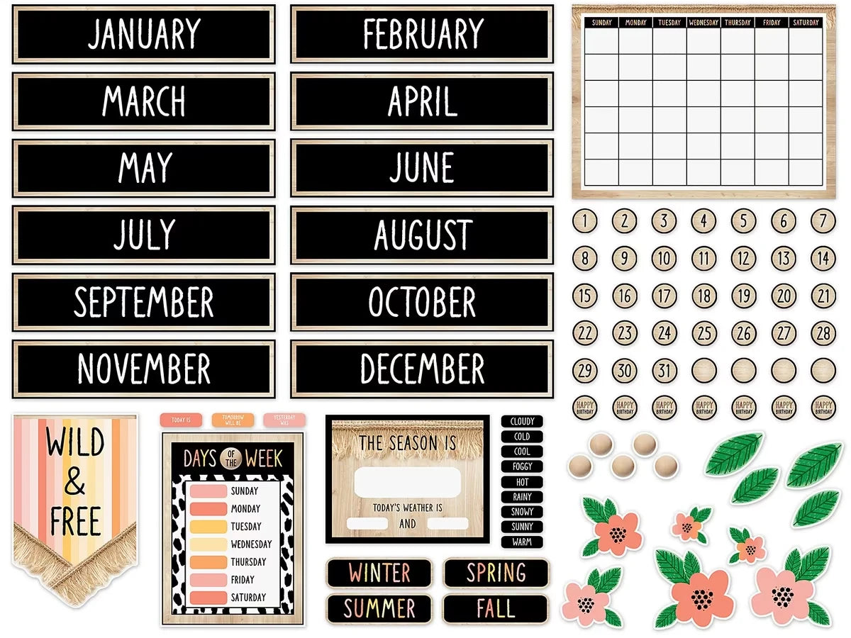 Simply Safari Calendar Bulletin Board Set - US 4701