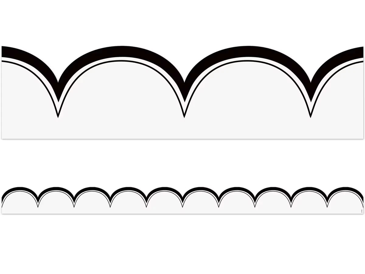 White with Black Scalloped Border - US 3623
