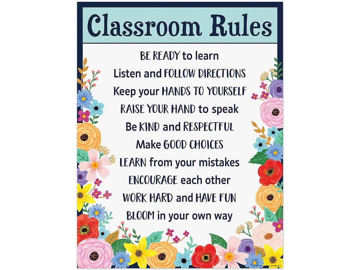 Wildflowers Classroom Rules Poster - US 9176