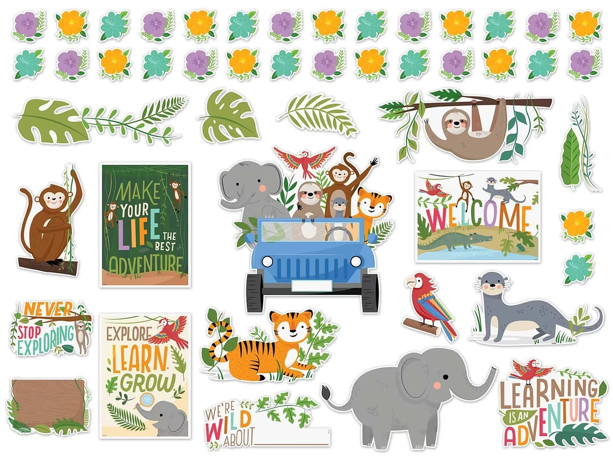 Jungle Friends Motivational Bulletin Board Set - US 8957