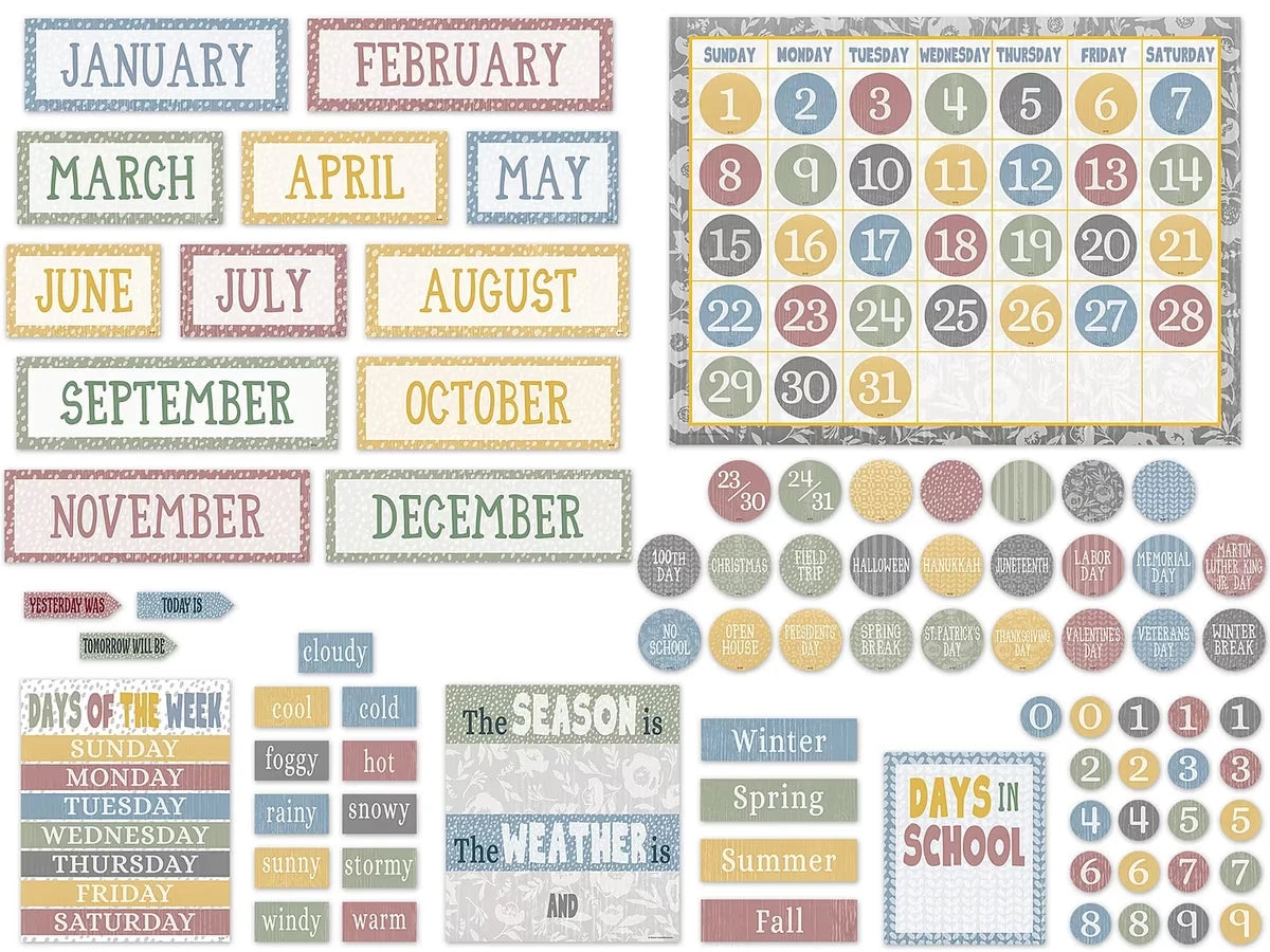 Classroom Cottage Calendar Bulletin Board Set - US 3693