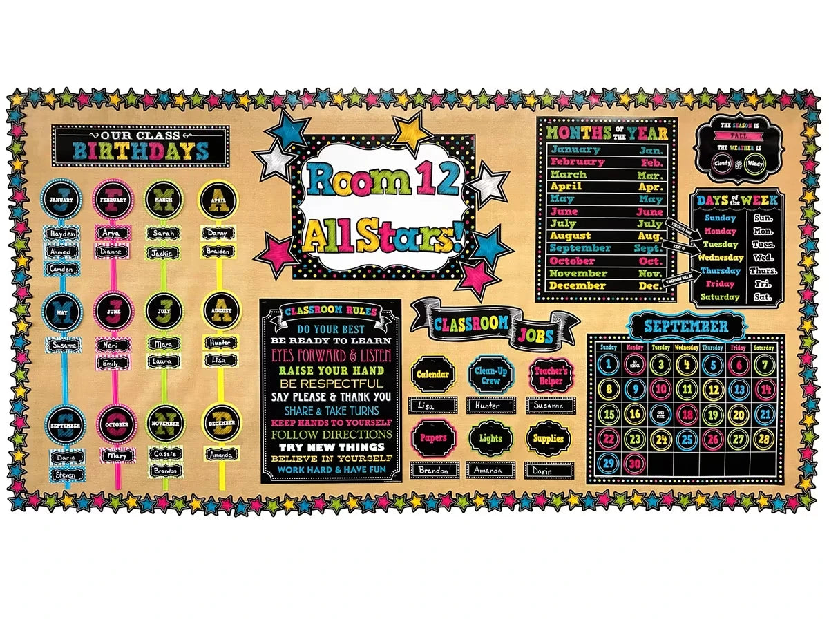Chalkboard Brights Magnetic Write & Wipe Accents - US 3777