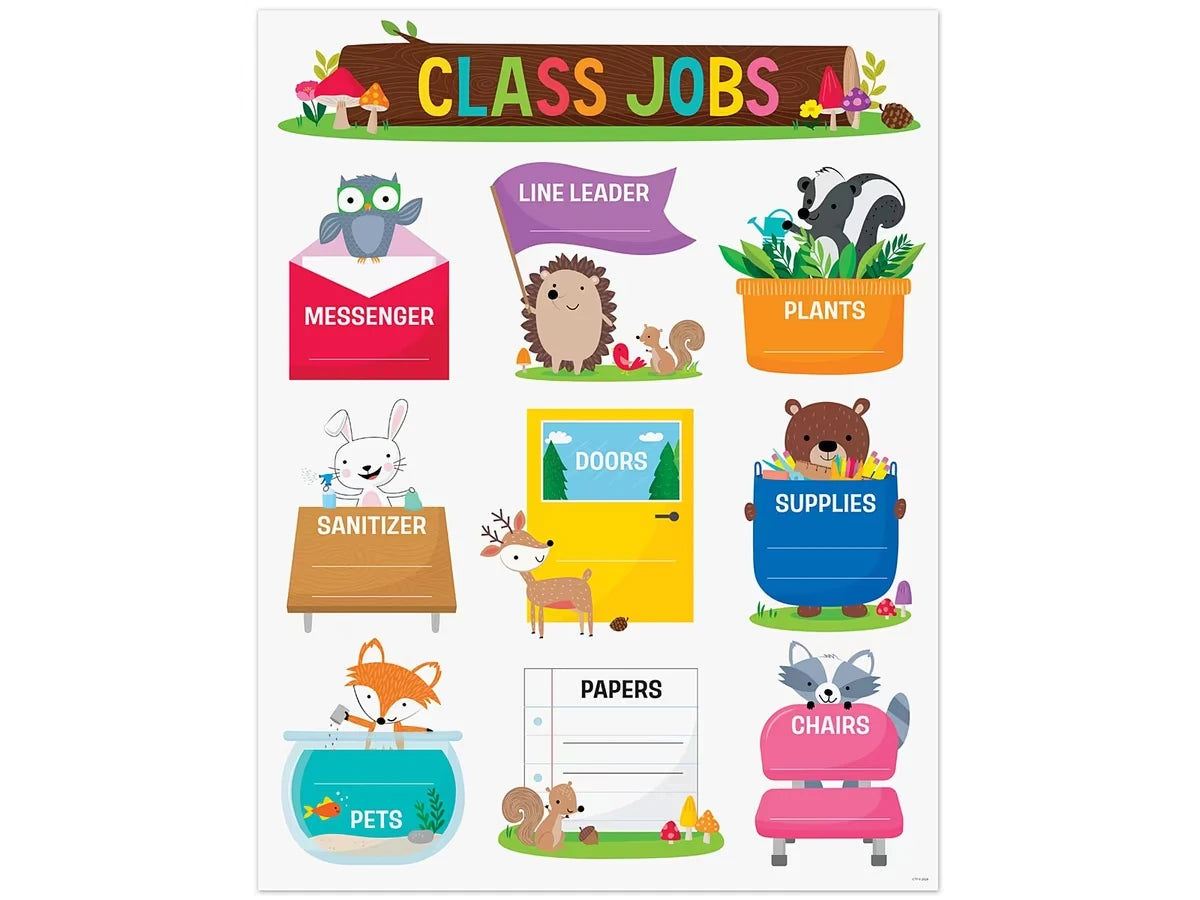 Woodland Friends Classroom Jobs Poster - US 3958