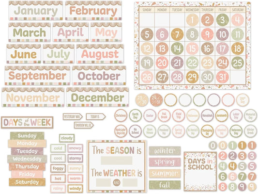 Terrazzo Tones Calendar Bulletin Board Set - US 9875