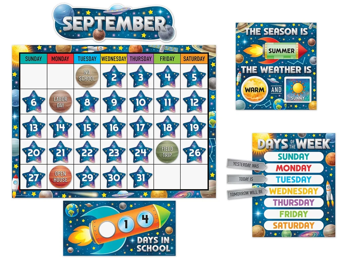 Outer Space Crew Calendar Bulletin Board Set - US 5663