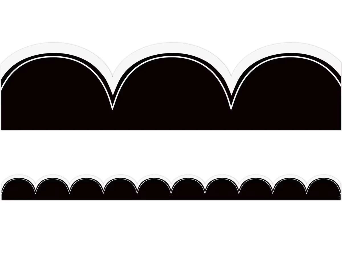 Black with White Scalloped Border - US 3187