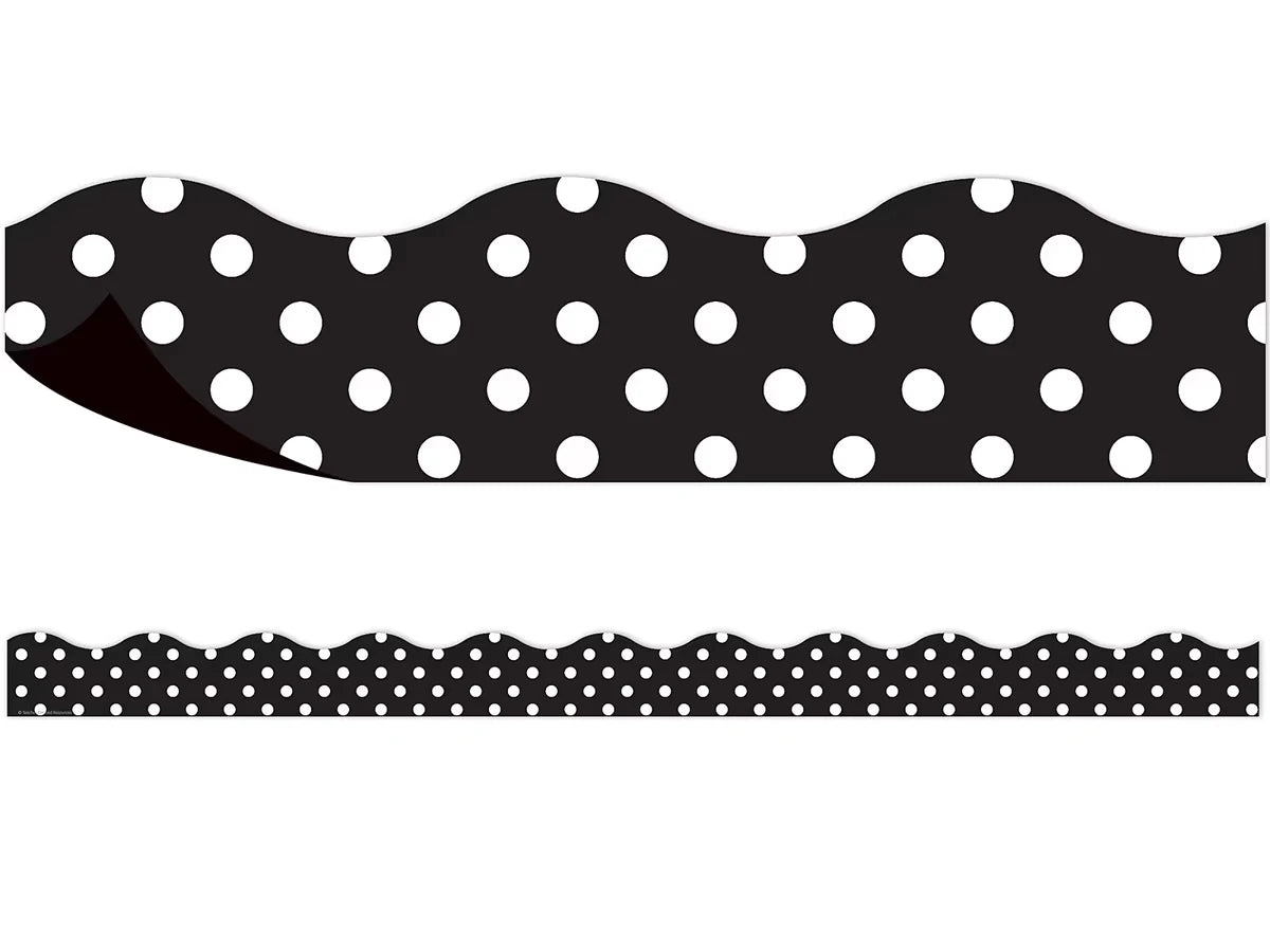 Black Polka Dot Magnetic Scalloped Border - US 9726