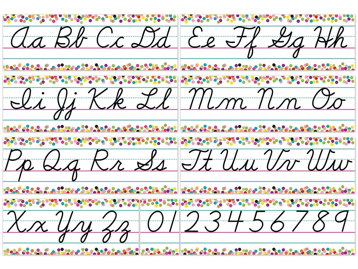 Confetti Cursive Bulletin Board Set - US 7368
