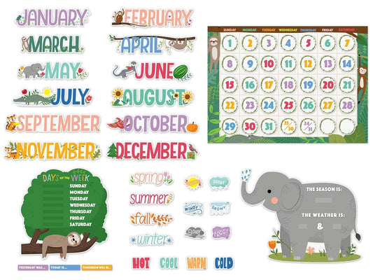 Jungle Friends Calendar Bulletin Board Set - US 4224
