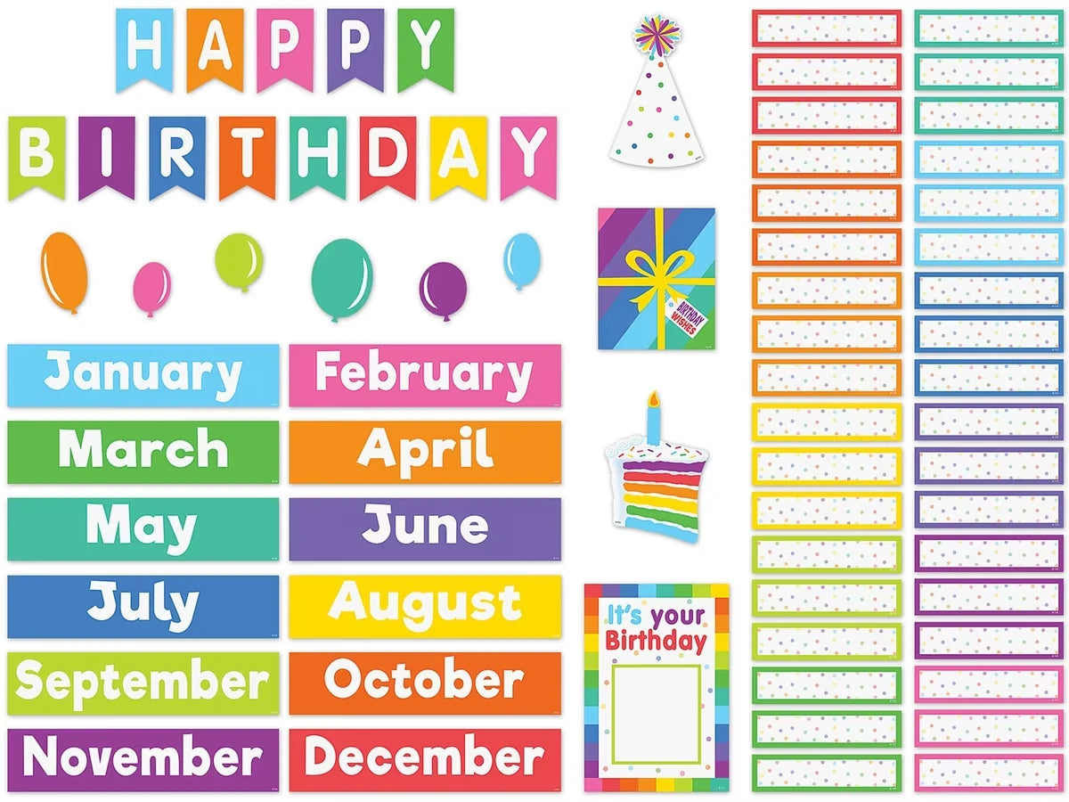 Colorful Birthday Bulletin Board Set - US 3728